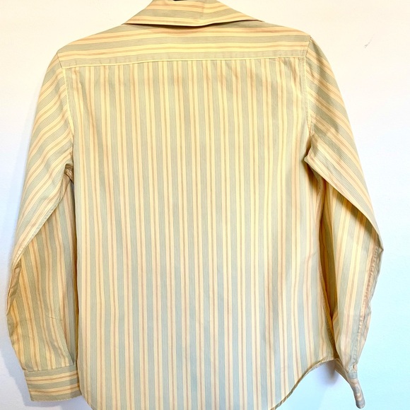 6/$18🌟🌟🌟F. By Faconnable Yellow Striped Button-Up Shirt - Picture 2 of 3